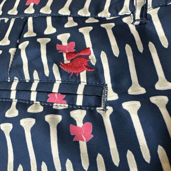 Birdies & Bows Golf Shorts Tee And Bows Print Size 8 Navy Pink - Picture 8 of 10